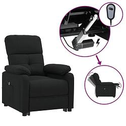 Foto van The living store fauteuil verstelbaar elektrisch stof zwart - fauteuil