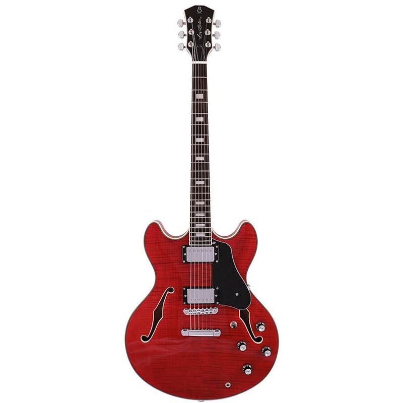 Foto van Sire larry carlton h7 see through red semi-akoestische gitaar