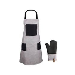 Foto van Gusta bbq schort en ovenwant giftset pu leer