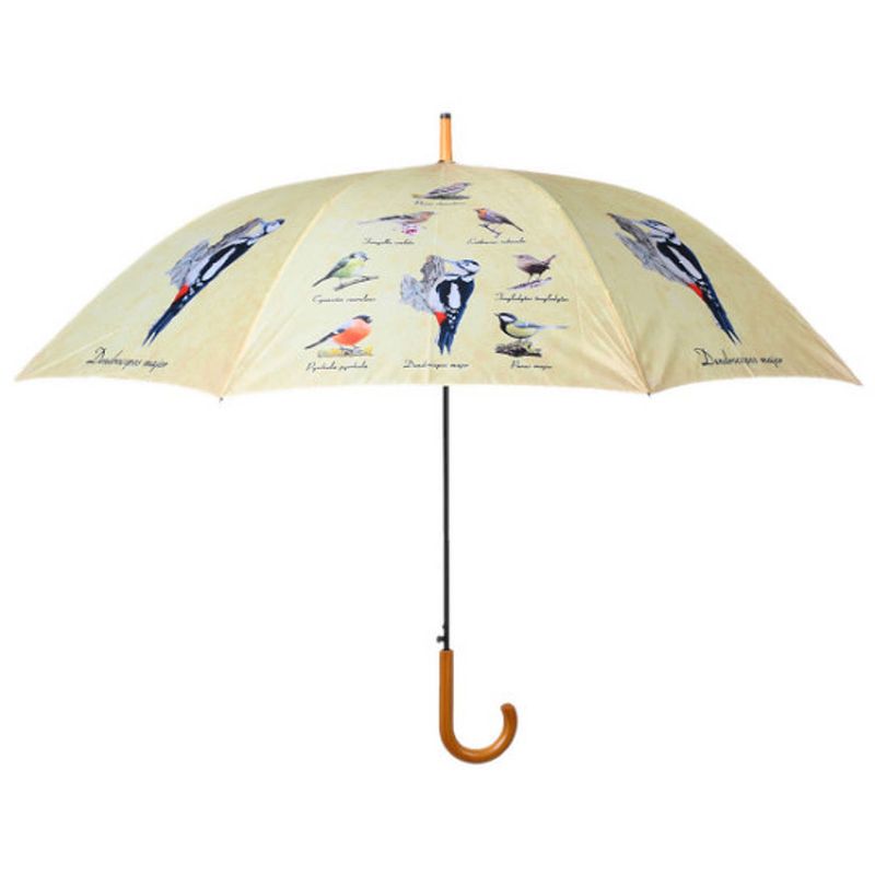Foto van Esschert design paraplu vogels 120 x 95 cm polyester beige
