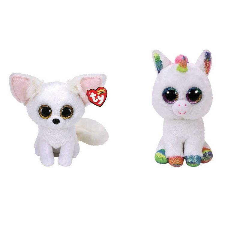 Foto van Ty - knuffel - beanie boo's - phoenix fox & pixy unicorn