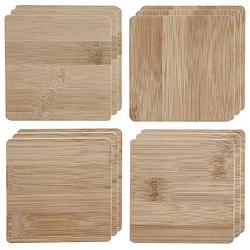 Foto van Cepewa onderzetters voor glazen - 12x stuks - bruin - bamboo hout - 10 x 10 cm - glazenonderzetters