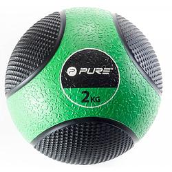Foto van Pure2improve medicine ball 2 kg groen/zwart