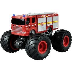 Foto van Amewi 22481 rood brushed 1:18 rc auto elektro monstertruck achterwielaandrijving rtr 2,4 ghz