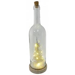 Foto van Peha decoratiefles kerstboom led 10 x 35 cm glas zilver