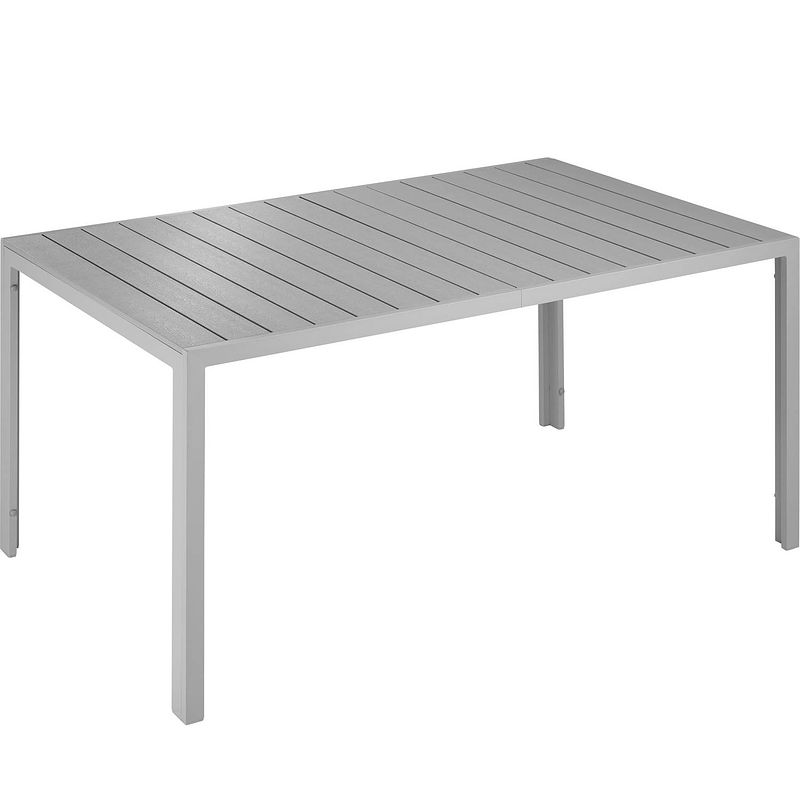 Foto van Tectake - tuintafel bianca - 150 x 90 x 74,5 cm - zilvergrijs - 404402