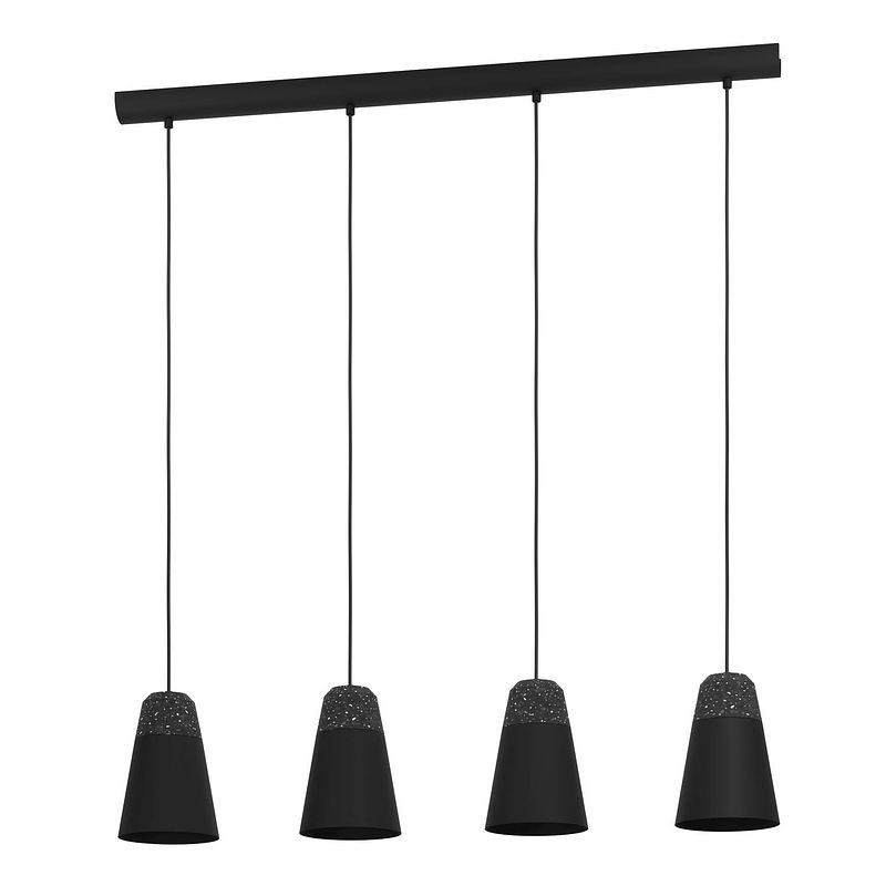 Foto van Eglo canterras hanglamp - e27 - 97,5 cm - zwart/grijs/wit