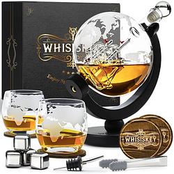 Foto van Whisiskey whiskey karaf - wereldbol - luxe whisky karaf set - 0,9 l - decanteer karaf - incl. accessoires