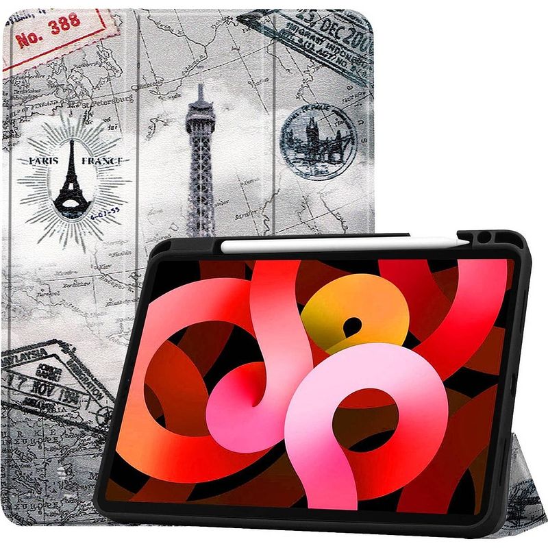 Foto van Basey ipad air 4 2020 hoes case hoesje eiffeltoren uitsparing apple pencil ipad air 2020 10.9 inch