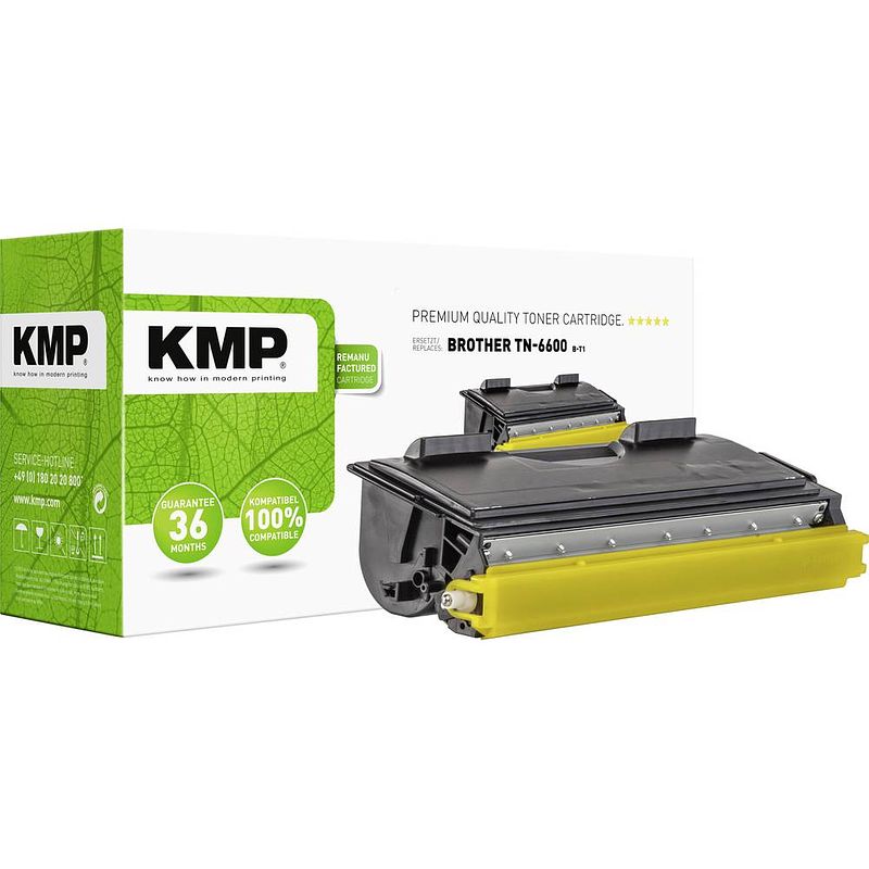 Foto van Kmp toner vervangt brother tn-6600, tn6600 compatibel zwart 6000 bladzijden b-t1