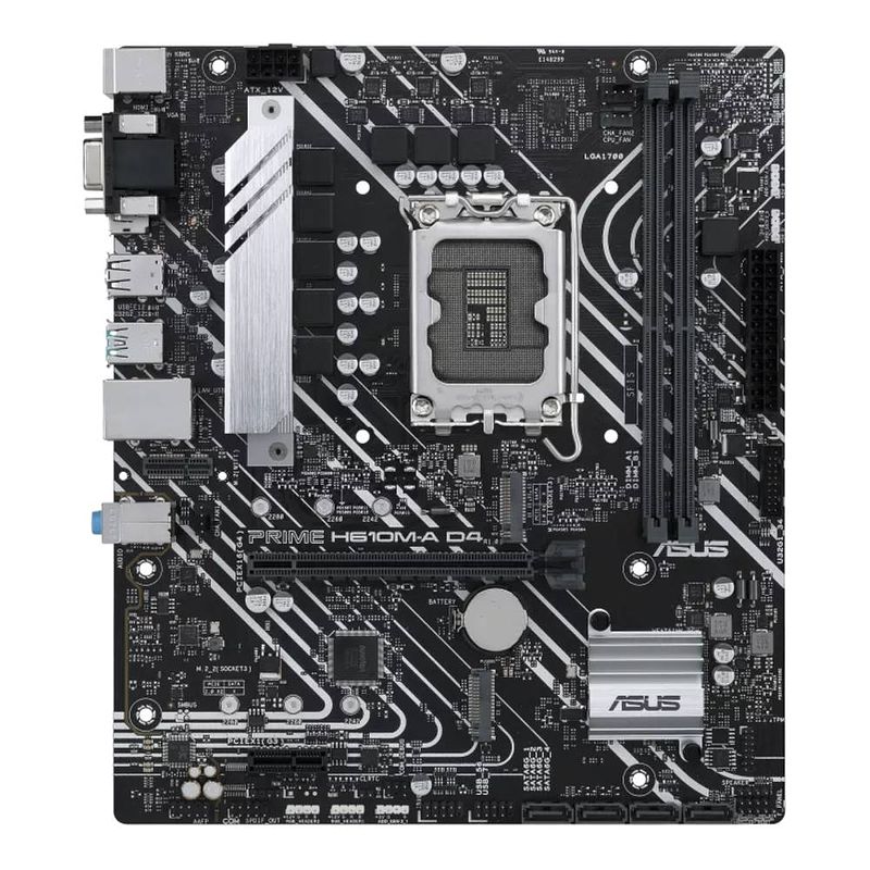 Foto van Asus prime h610m-a d4-csm moederbord socket intel 1700 vormfactor micro-atx moederbord chipset intel® h610