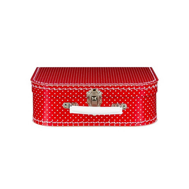 Foto van Kinderkoffertje rood polka dot 25 cm - kinderkoffers