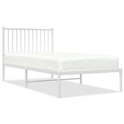 Foto van The living store klassiek bedframe - metaal - 196 x 95 x 90.5 cm - wit