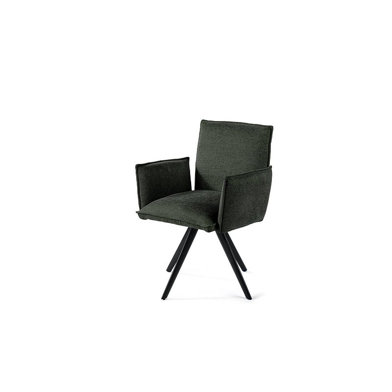 Foto van Set van 2 eetkamerstoelen xava stof eden groen