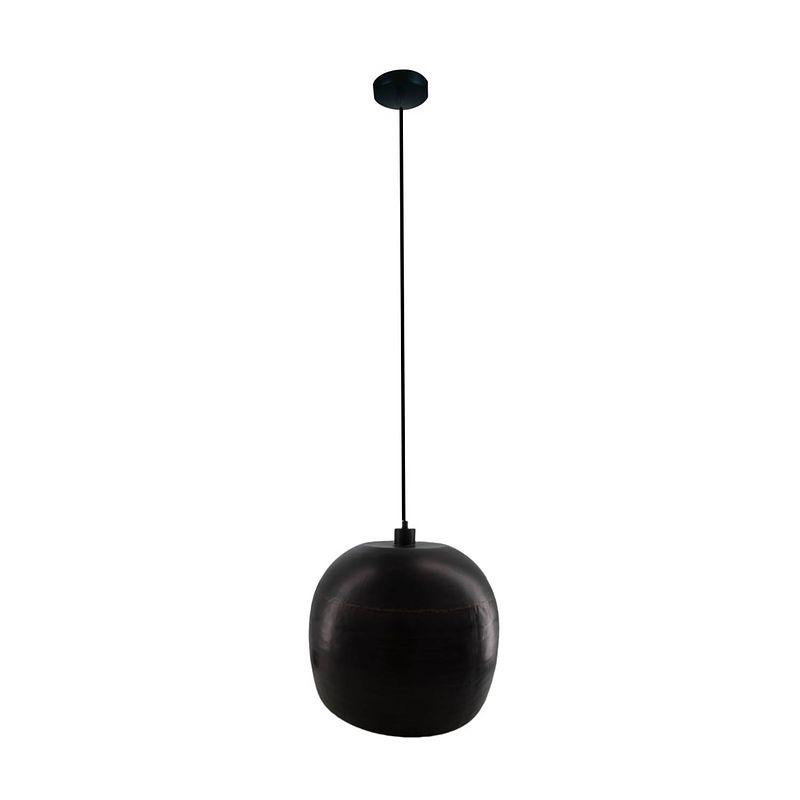 Foto van Dknc - hanglamp metaal - 42x42x34 cm - bruin