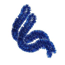 Foto van 2x stuks kerstboom folie slingers/lametta guirlandes van 180 x 7 cm in de kleur glitter blauw - feestslingers