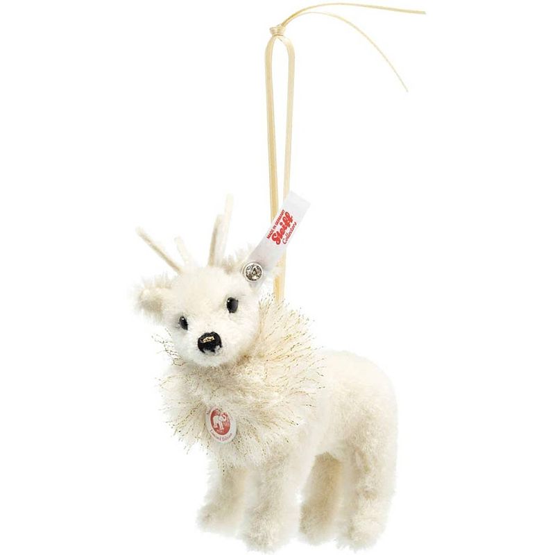 Foto van Steiff kerst ornament limited edition rendier winter, wit - 12 cm