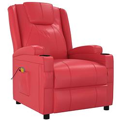 Foto van The living store massagefauteuil - verstelbaar - 6-punts trillingsmassage - rood - 75x88x100cm