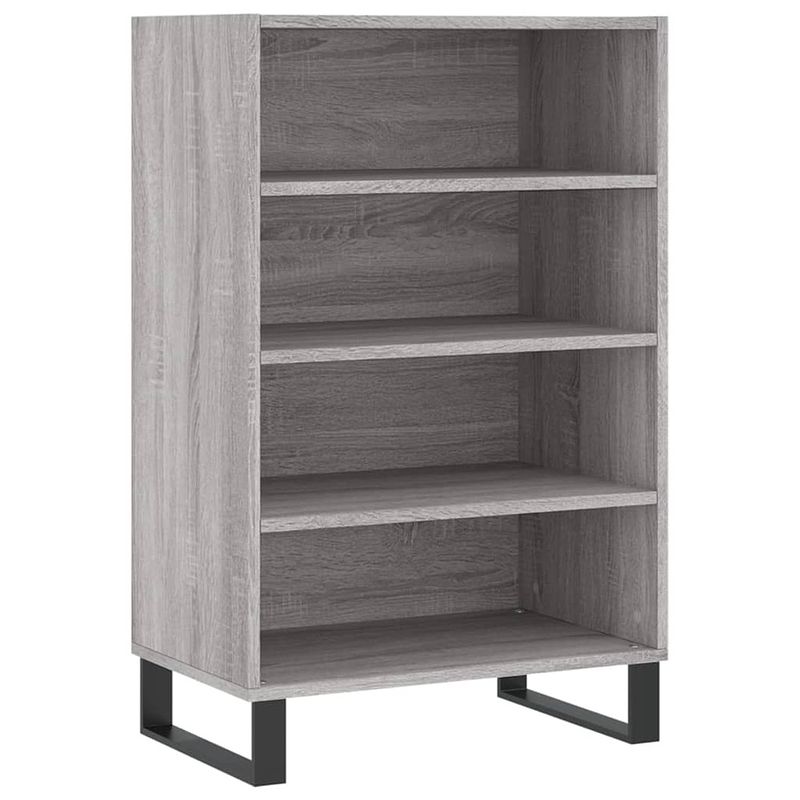 Foto van Vidaxl hoge kast 57x35x90 cm bewerkt hout grijs sonoma eikenkleurig