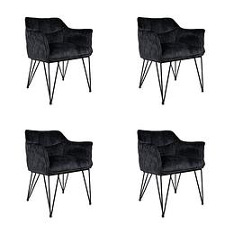 Foto van Bronx71 velvet eetkamerstoel jayron antraciet - eetkamerstoelen set van 4.