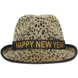 Foto van Folat hoed happy new year unisex 59 cm lurex goud/zwart