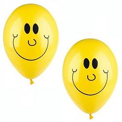 Foto van Gele smiley ballonnen 50 stuks - ballonnen