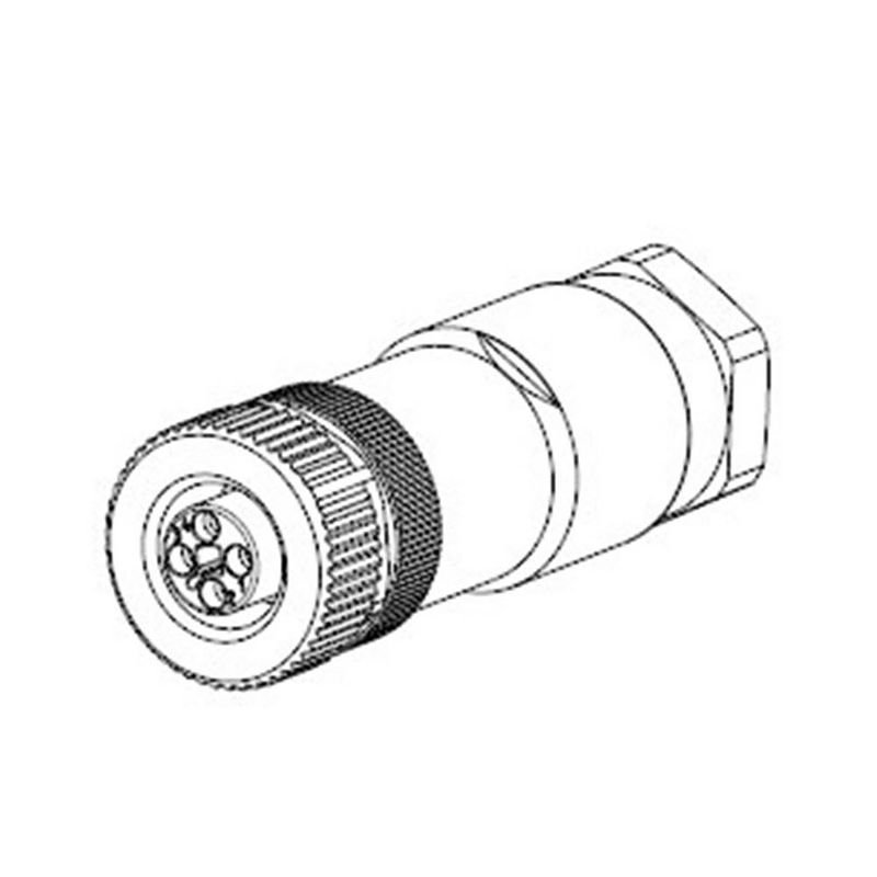 Foto van Te connectivity 2120950-1 sensor/actuator connector, niet geassembleerd m12 aantal polen: 4 bus, recht 1 stuk(s)