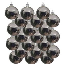 Foto van 18x glazen kerstballen glans zilver 8 cm kerstboom versiering/decoratie - kerstbal