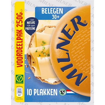 Foto van Milner belegen 30+ kaas voordeelpak 10 plakken 250g bij jumbo