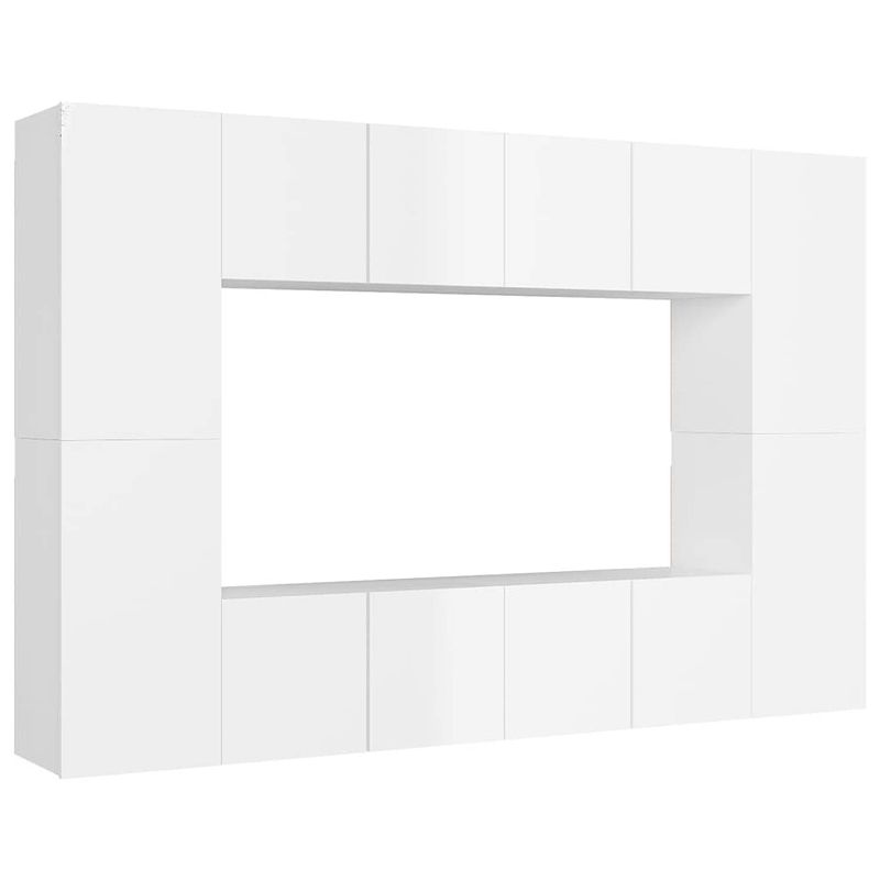 Foto van The living store televisiekast - tv-meubel voor aan de muur - hoogglans wit - spaanplaat - afmetingen (l)- 60 x 30 x 30