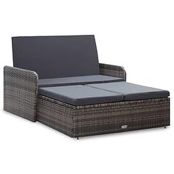 Foto van Vidaxl 2-delige loungeset met kussens poly rattan grijs