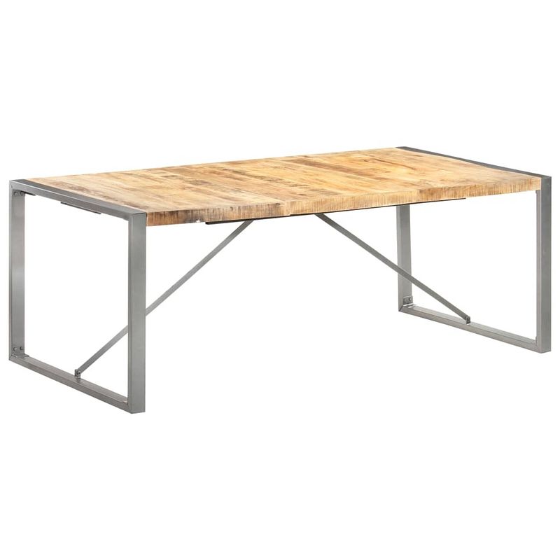 Foto van Vidaxl eettafel 200x100x75 cm massief ruw mangohout