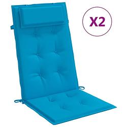 Foto van The living store stoelkussen hoge rug - 120x50x3 cm - lichtblauw - oxford stof