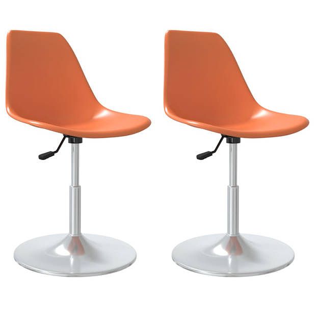 Foto van Vidaxl eetkamerstoelen draaibaar 2 st pp oranje