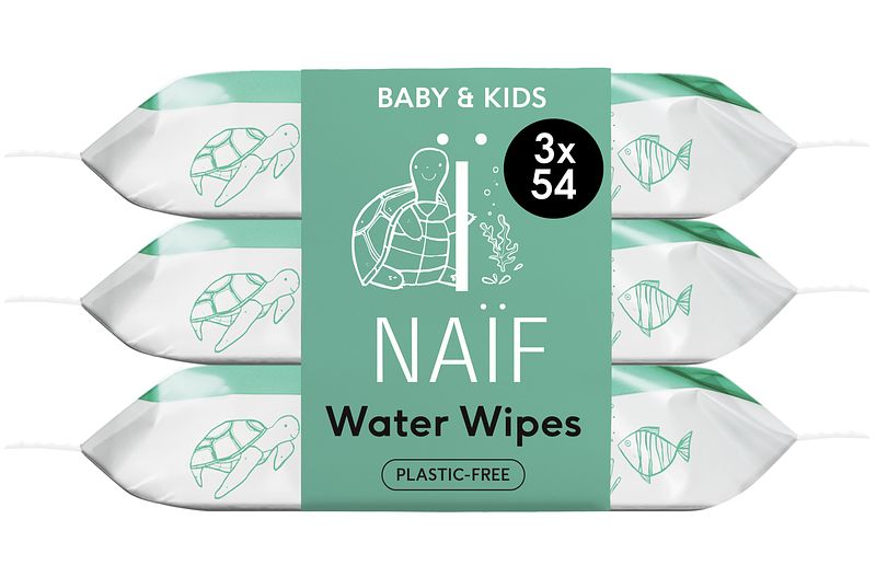 Foto van Naif baby & kids water billendoekjes 3 x 54 stuks