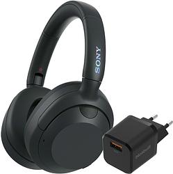 Foto van Sony ult wear zwart + bluebuilt quick charge oplader met usb a poort 18w zwart