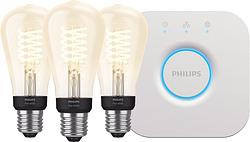 Foto van Philips hue filament white edison 3-pack + bridge