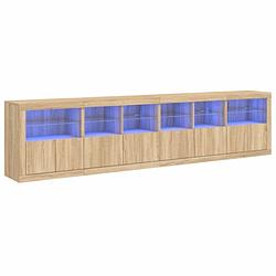 Foto van Vidaxl dressoir met led-verlichting 283x37x67 cm sonoma eikenkleurig