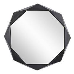 Foto van Womo-design decoratieve wandspiegel zwart, ø 84 cm, gemaakt van glas met metalen frame
