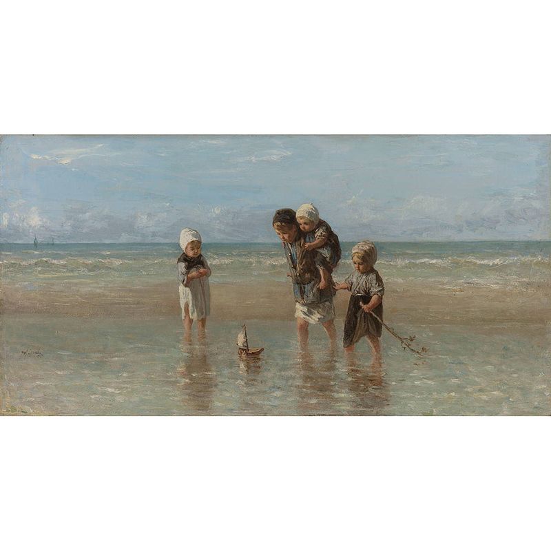 Foto van Spatscherm kinderen der zee - 90x70 cm