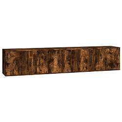 Foto van The living store tv-wandmeubel - gerookt eiken - 100 x 34.5 x 40 cm - 2 stuks