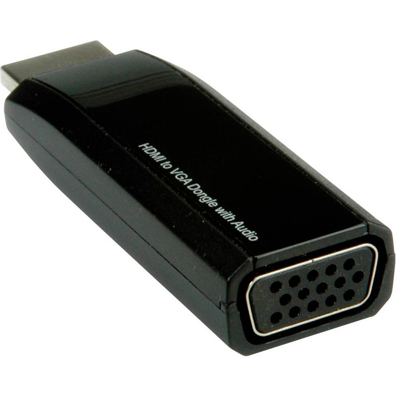 Foto van Roline 12.03.3117 adapter [1x hdmi-stekker - 1x vga-bus] zwart