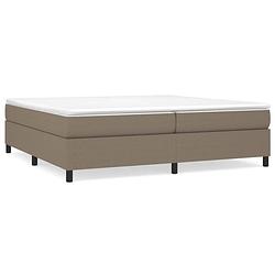 Foto van The living store boxspringframe - taupe stof - 203 x 200 x 35 cm - duurzaam materiaal - ondersteunende poten -