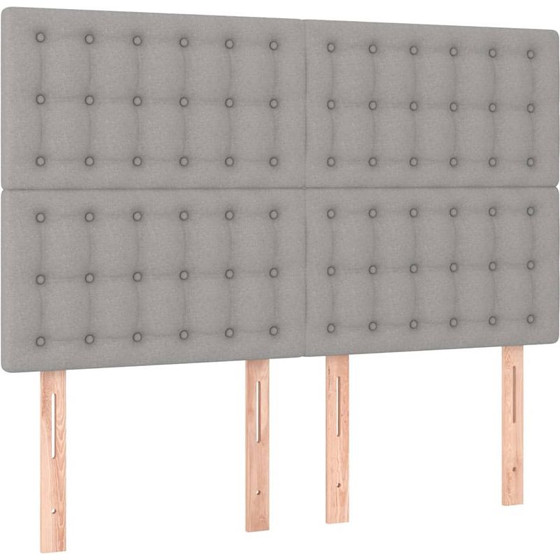 Foto van The living store boxspring bed - 193x144x118/128 cm - led-verlichting - pocketvering matras - huidvriendelijk topmatras