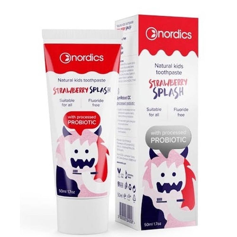 Foto van Nordics - tandpasta kids - strawberry splash - 50ml