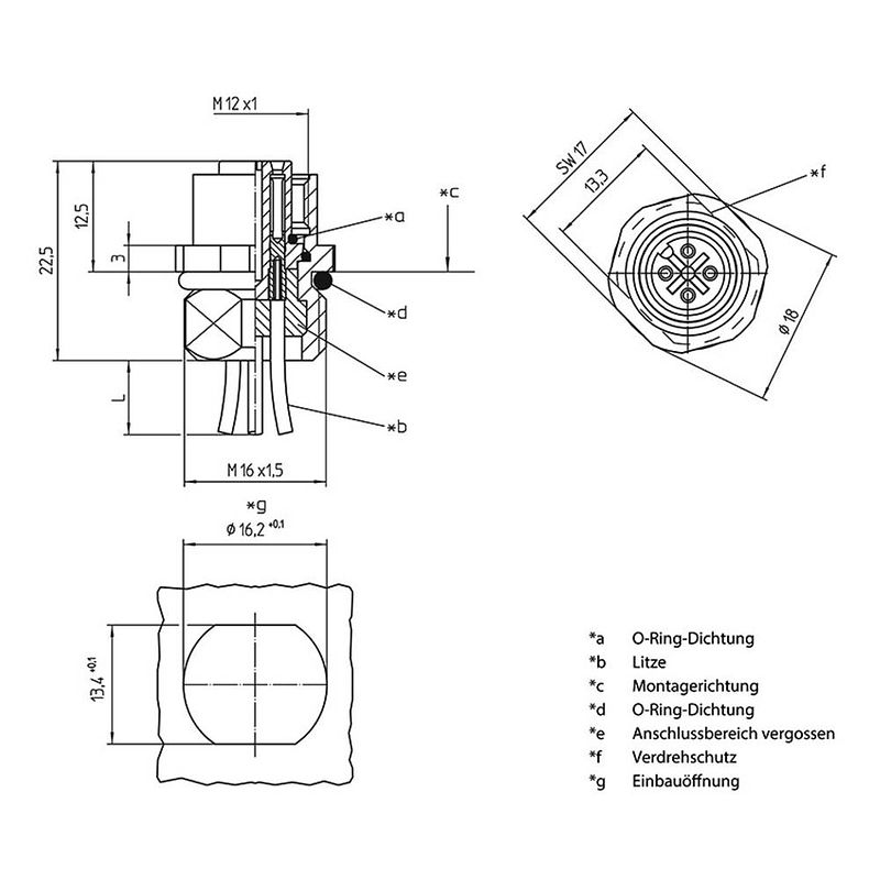 Foto van Lutronic 1231 sensor/actuator steekconnector m12 aantal polen: 4 stekker, inbouw 0.50 m 1 stuk(s)