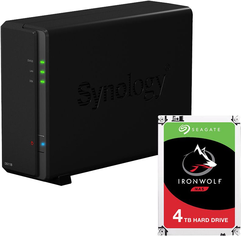 Foto van Synology ds118 + 4 tb