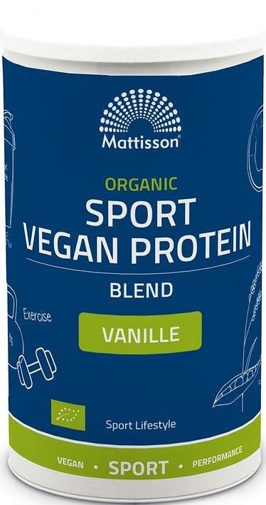 Foto van Mattisson healthstyle organic sport vegan protein blend vanille