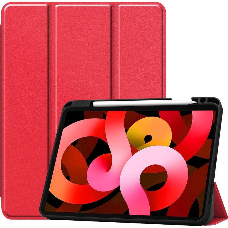 Foto van Basey ipad air 4 2020 hoes case hoesje rood uitsparing apple pencil ipad air 2020 10.9 inch