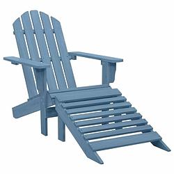 Foto van Vidaxl tuinstoel adirondack met voetenbank massief vurenhout blauw